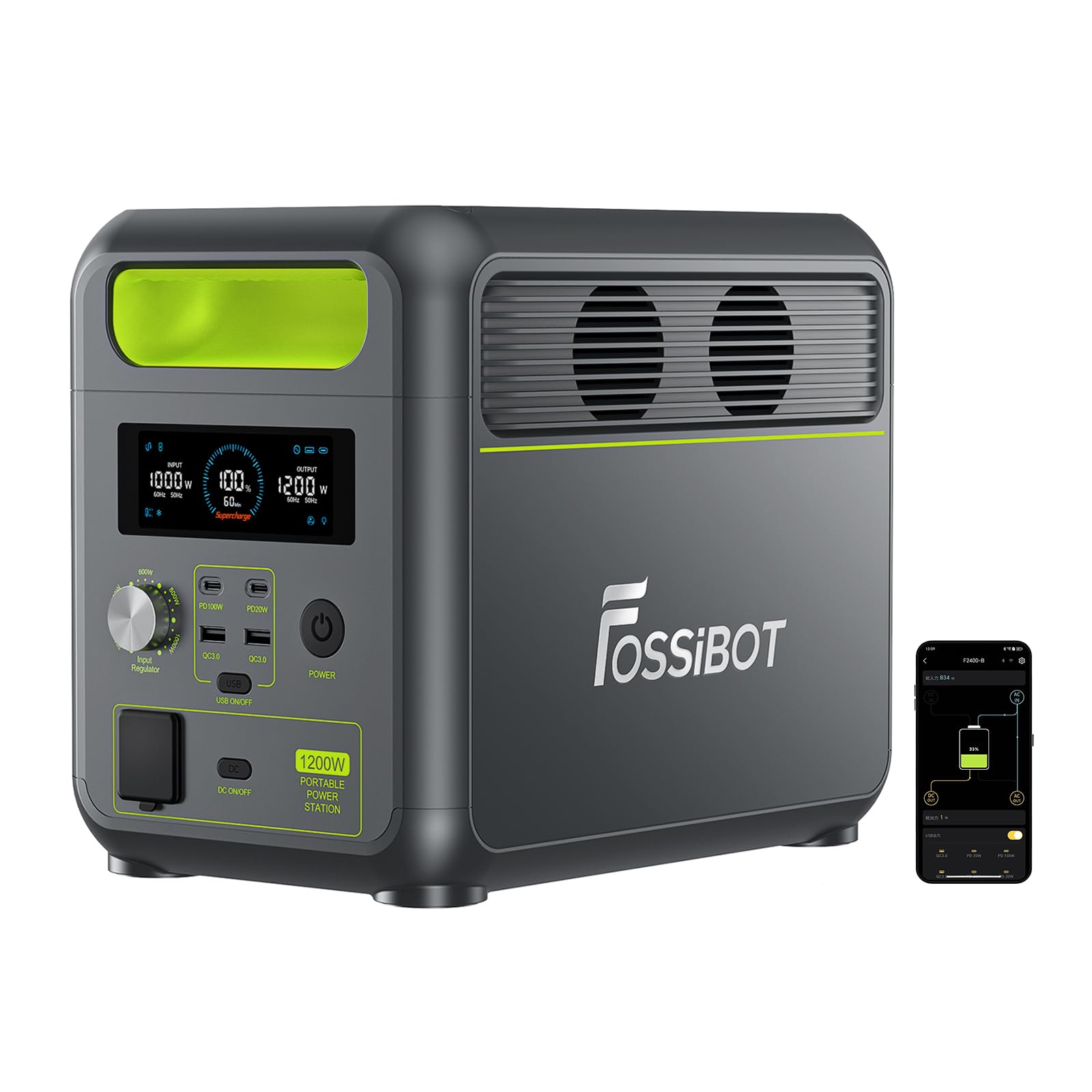 Amazon.co.jp: FOSSiBOT F1200 ポータブル電源 大容量 長寿命15