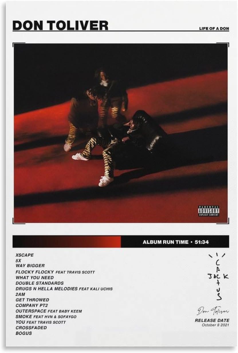 BATTTXDon Toliver Life of A Don Tracklist Canvas Poster Bedroom Decoration Landscape Office Valentine's Birthday Gift Unframe-style12x18inch(30x45cm)