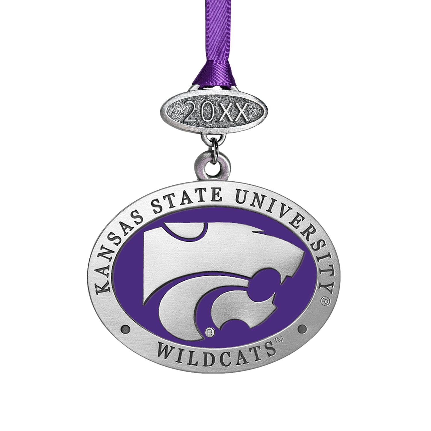 Kansas State University Class of 2025 Ornament | Graduation Gift | Hand-Sculpted Christmas Tree Ornament | Intricately Crafted Metal Pewter Alma Mater Inlay by Heritage Pewter