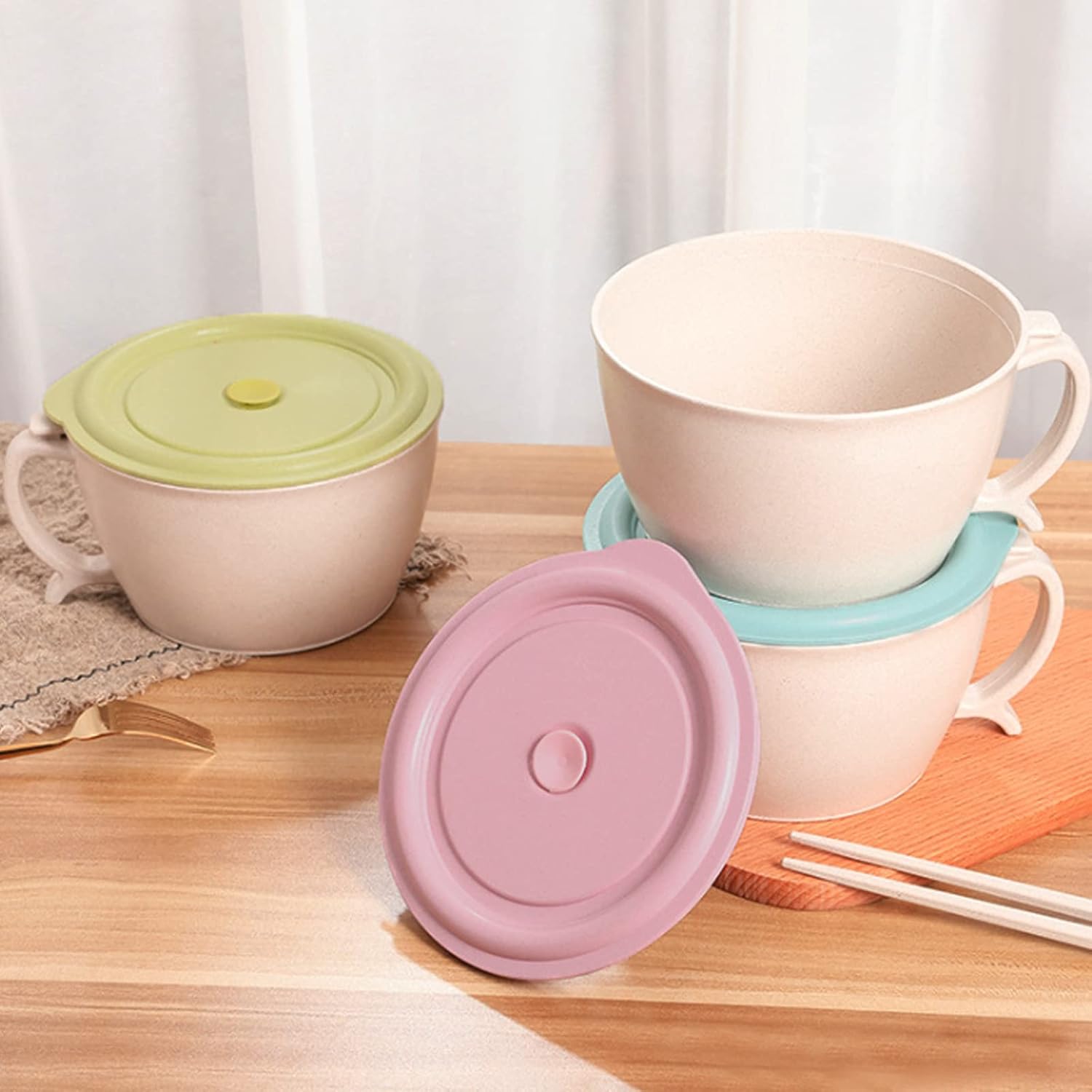 Hоlіdау Dеаlѕ 🛒 shopwithgreen Instant Noodle Bowl With Lid - 40 OZ Ramen Bowl with Handle and Phone Holder - Microwave & Dishwasher Safe (Blue) Bеѕt Quаlіtу 🔥 shopwithgreen Instant Noodle Bowl With Lid - 40 OZ Ramen Bowl with Handle and Phone Holder - Microwave & Dishwasher Safe (Blue)