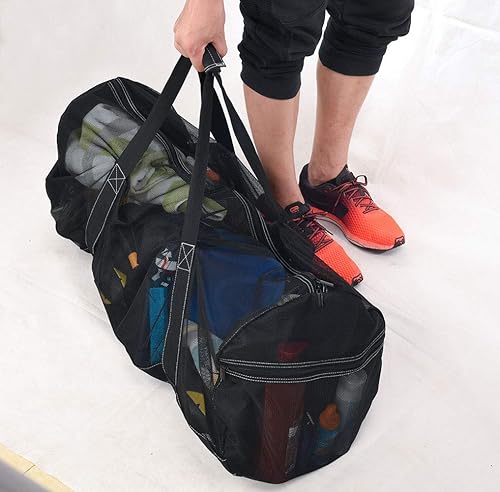 Miniatura 7 de Bulex Bolsa de lona XXL de malla para equipo de buceo o esnórquel, bolsa de transporte extra grande para equipo de esnórquel, ideal para playa,