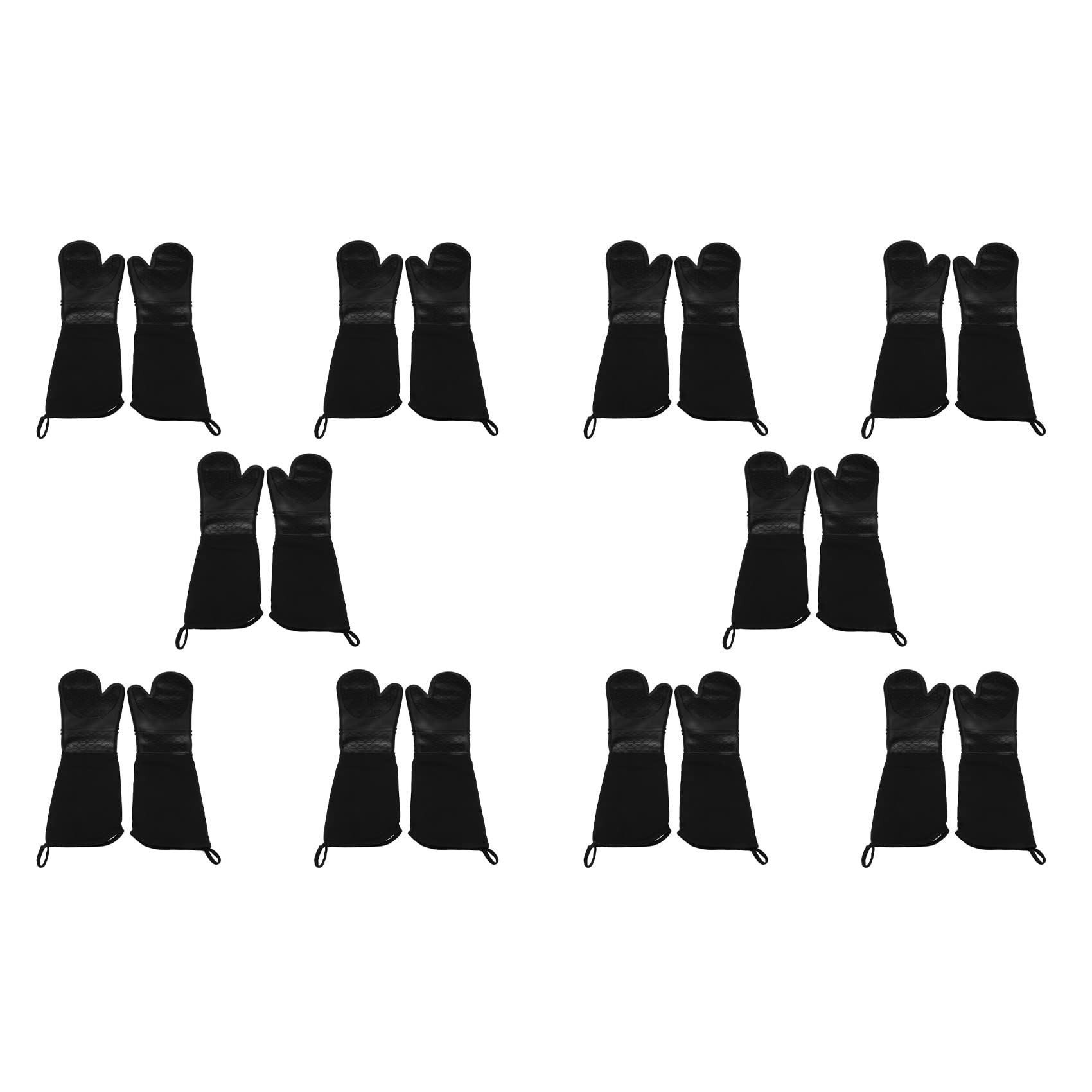 Hndhbfgrt Extra Long Oven Mitts Heavy Duty Commercial Grade Oven Mitts Heat Bbq Gloves with Quilted Cotton Lining 20Pack