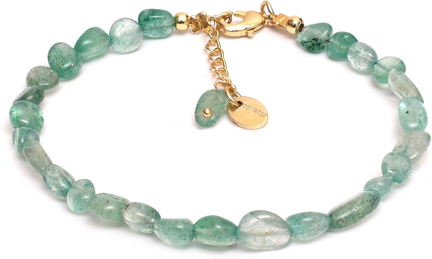 Gempires Natural Nuggets Bracelet Handmade Jewelry With 7 + 1 Inch 14k Yellow Gold Plated Adjustable Chain