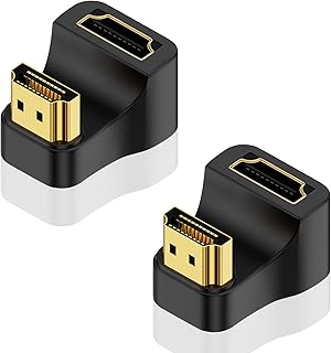 Tazweeq 2 Pack 8K HDMI 180 Degree Adapter, U Shaped HDMI Adapter, 48Gbps HDMI Extender Adapter with LED Indicator for HDTV, PS5, Laptop