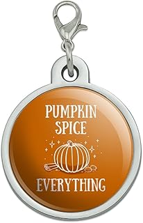 Pumpkin Spice Everything Chrome Plated Metal Pet Dog Cat ID Tag