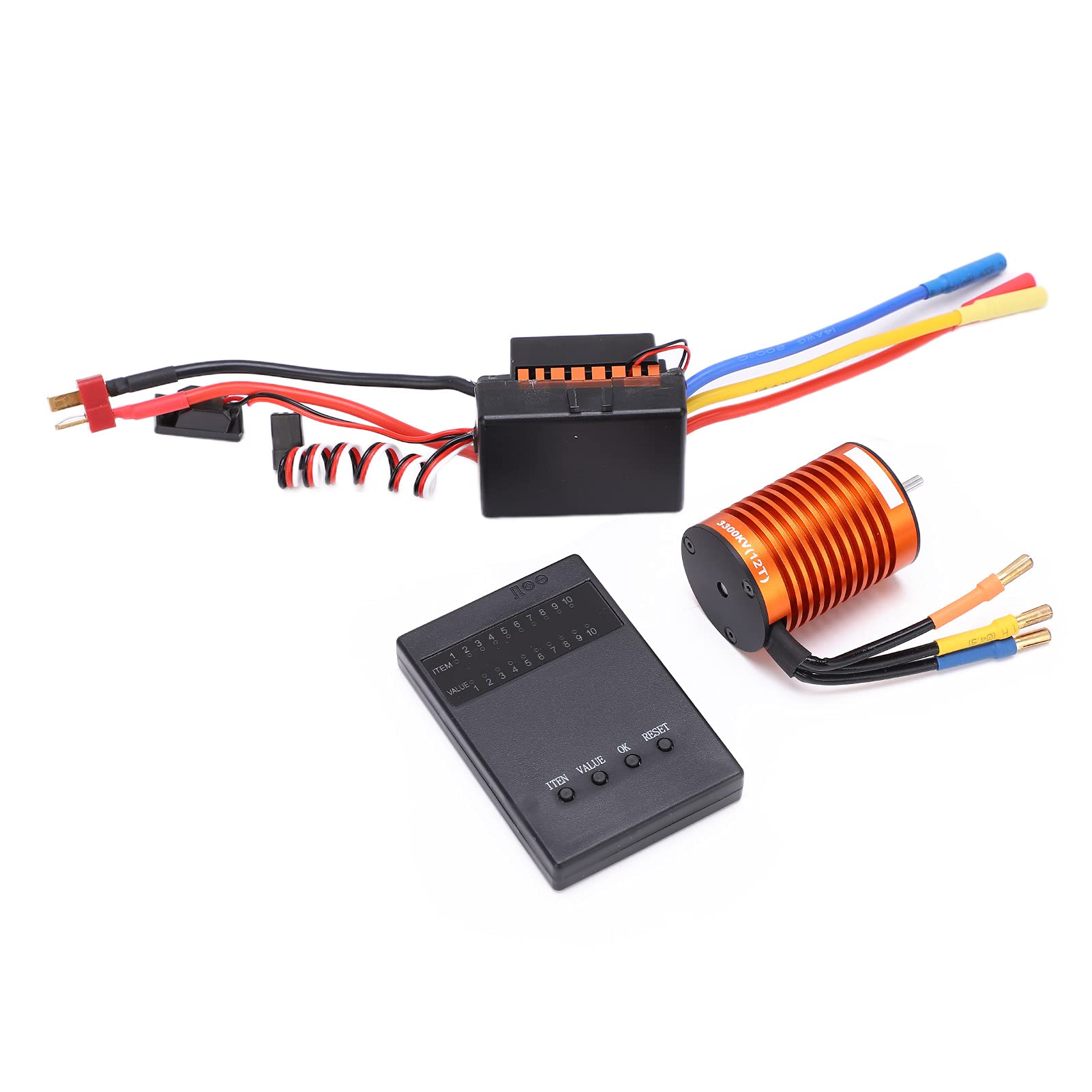 F540 3300KV Silnik bezszczotkowy, silnik bezszczotkowy RC z 60A ESC i kartą programowania, 4 -biegunowy silnik gniazdowy dla samochodu 110/ RC, aluminiowy radiator aluminiowy CNC