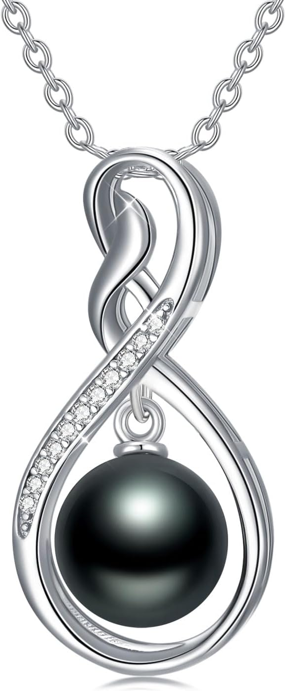 Cultured Black Pearl Pendant Necklace Fine Jewelry Gifts for Women Freshwater Black Pearl Pedant Necklace for Women 10mm Christmas Gift Anniversary's Day