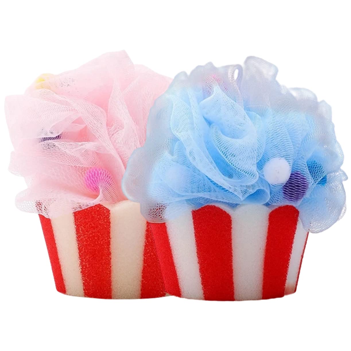 FOMIYES Juego de 4 Esponjas Exfoliantes de Baño con Forma de Helado Suaves para para Hombres Y Mujeres de Polietileno 2 Unidades X 4