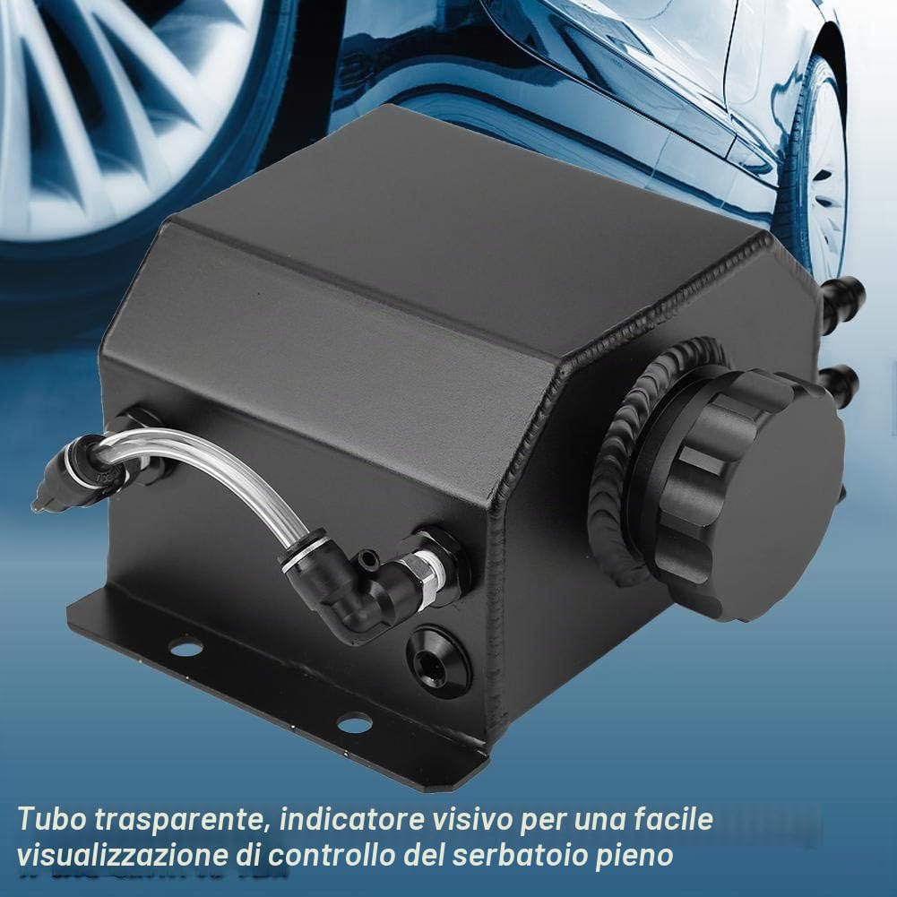 KIMISS Motore in lega di alluminio Serbatoio olio universale Serbatoio traspirante Serbatoio filtro di scarico gas di scarico(nero)