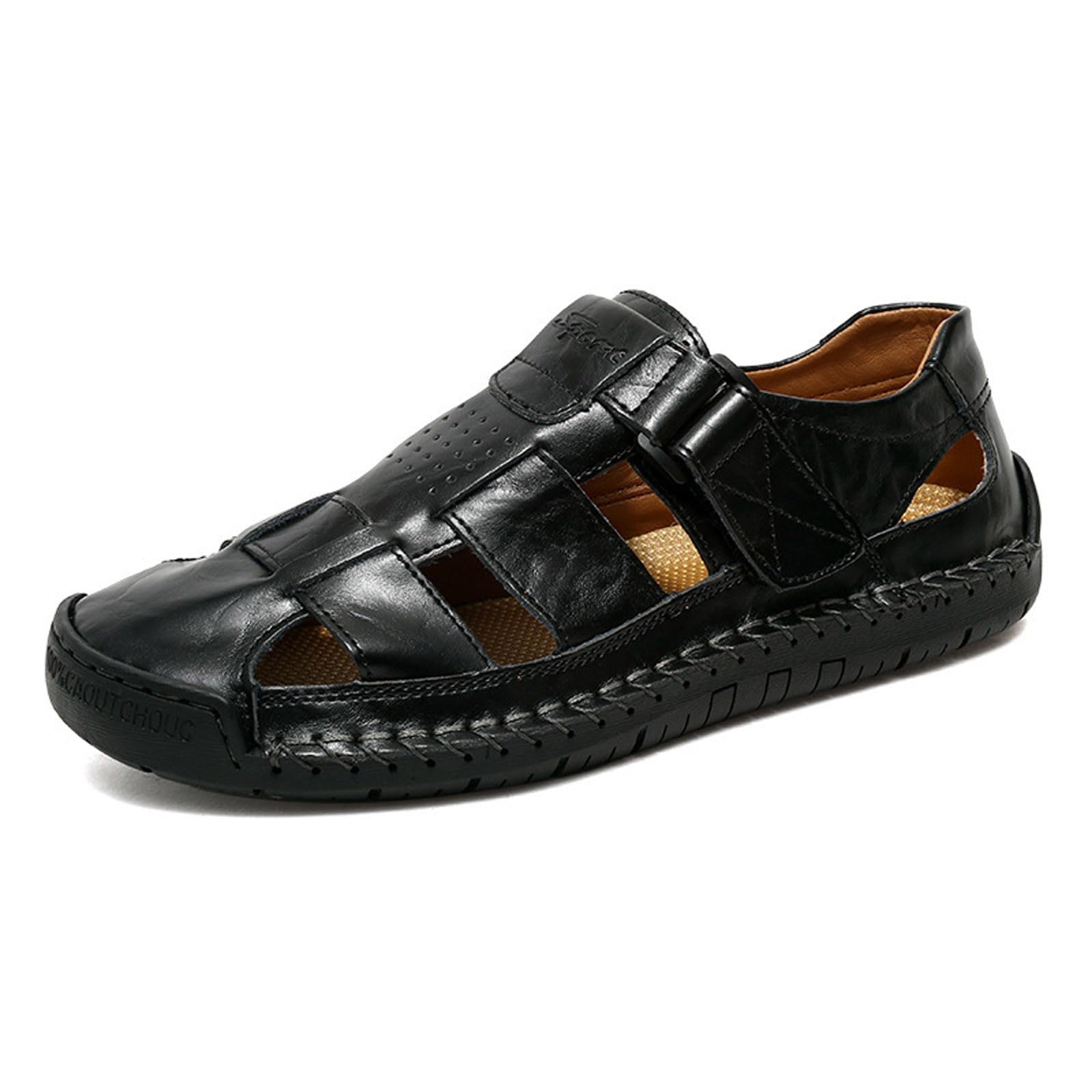 Sandales Homme Mules Compensées avec Strass Fermeture Élastique Réglable pour Piscine Plage Sabot Orthopédique Confortables