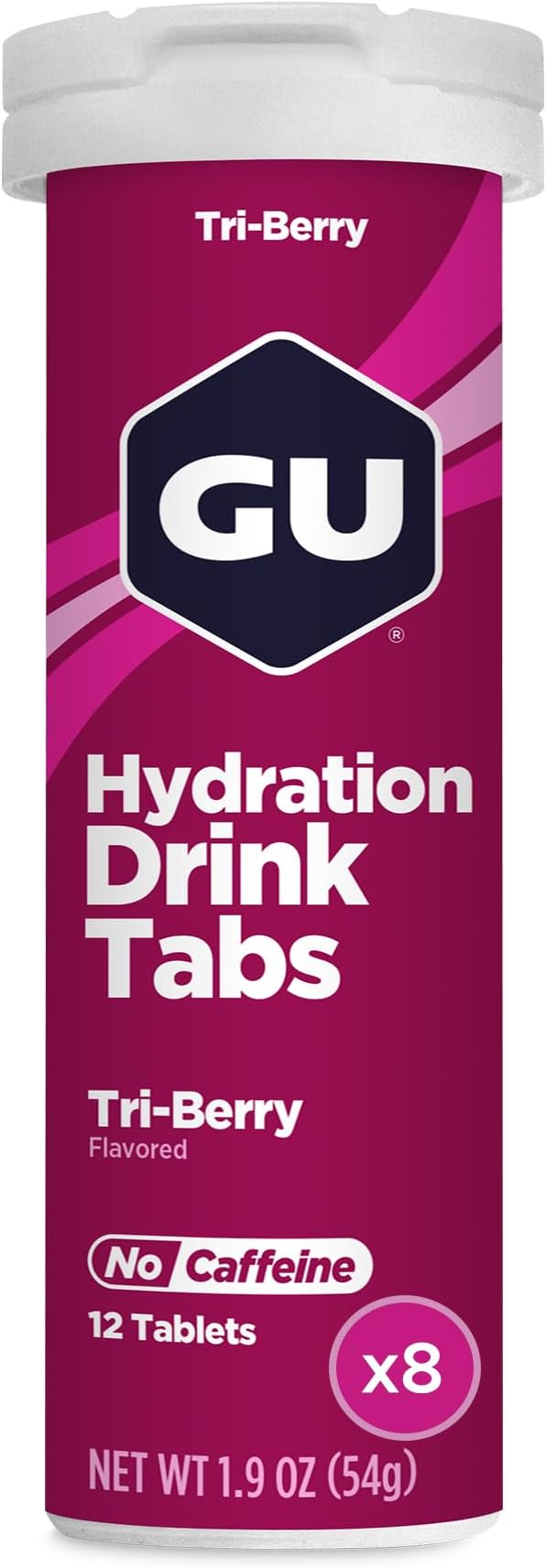 GU Energy Hydration Electrolyte Drink Tablets, 8-Count(96 Servings), Tri-Berry