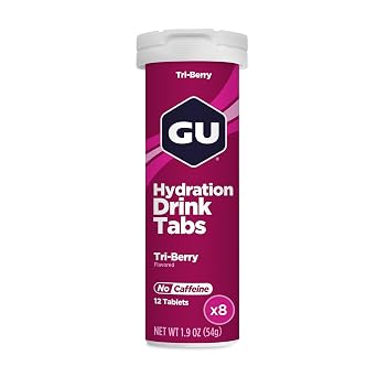 GU Energy Hydration Electrolyte Drink Tablets, 8-Count(96 Servings), Tri-Berry