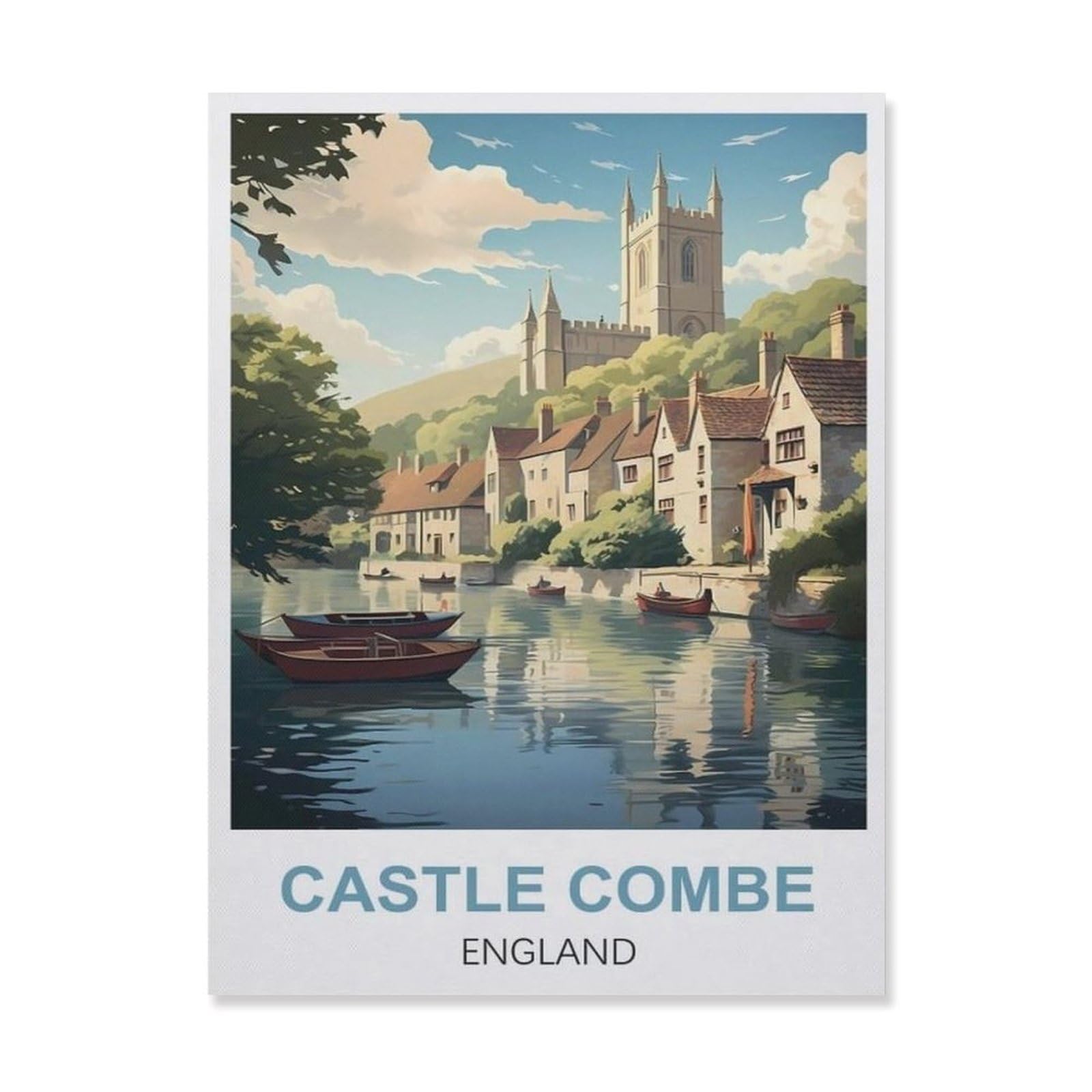 Metal Sign Tin Sign，Castle Combe England(20x30cm）