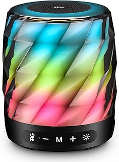 LFS Bluetooth Speaker with Lights, Portable Speaker with Powerful 15W Sound, IPX5 Waterproof, 7 Color Lights, 20H Playtime, Wireless Bluetooth Speakers, Perfect for Home,Outdoor,Party, Holiday