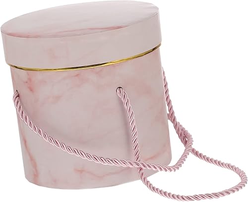 NOLITOY Regalos de novia, 1 caja de regalo, almacenamiento portátil, decorativo, de lujo, vintage, sombrero, tapa de cubo de rosa, bodas, hogar,