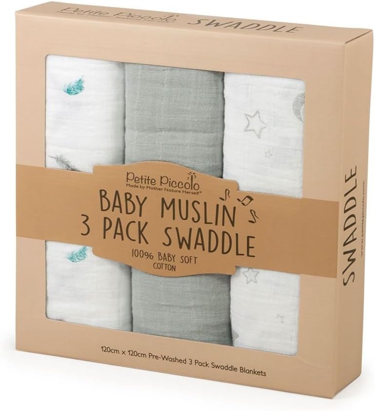 Baby Muslin Swaddle, Pack of 3