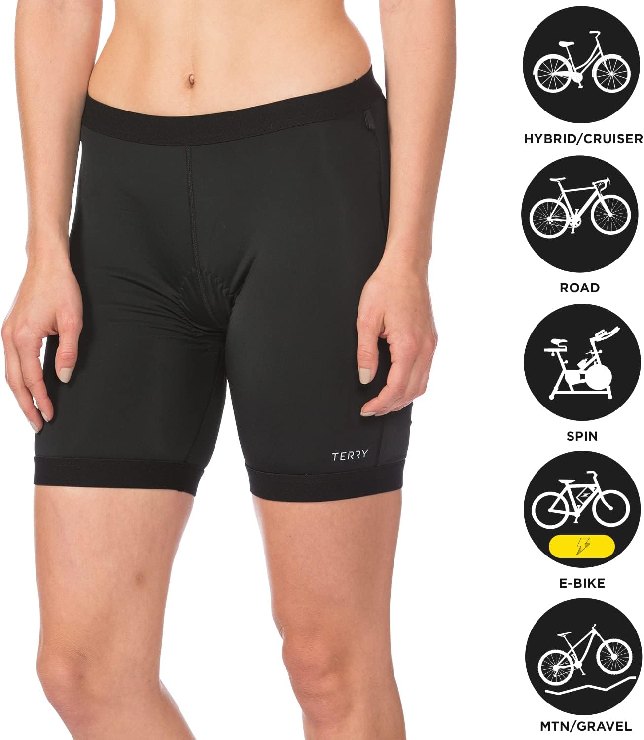 Terry Cycling Universal Bike Liner Shorts for Womens Padded Cycling Shorts with Bike Chamois Underwear Reg & Plus Sizes - Image 5