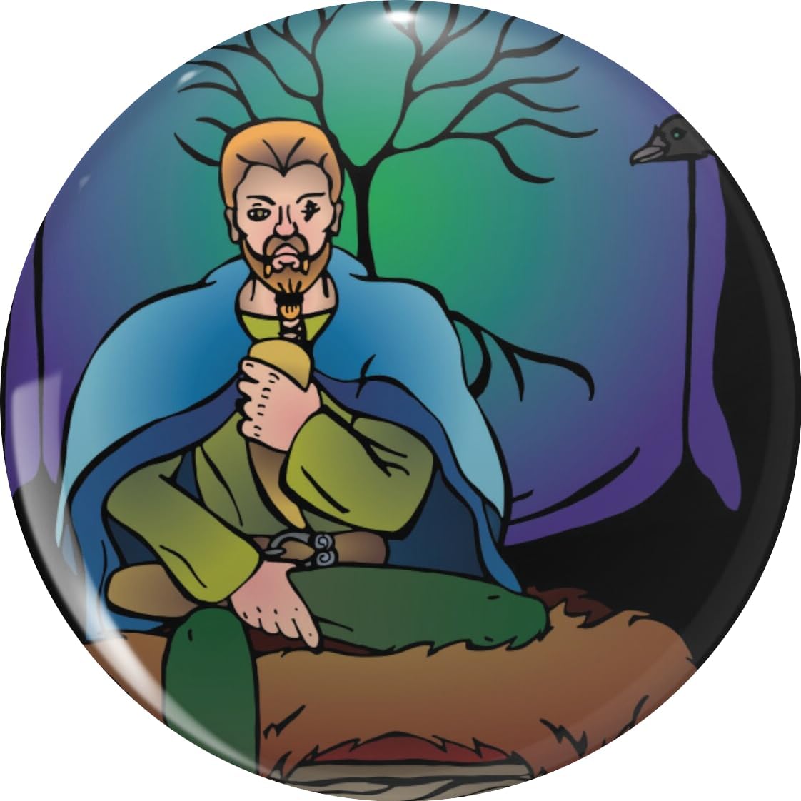 cool viking norse raven Pin Lapel Pin Cute Brooch Pins Badges 0.75"