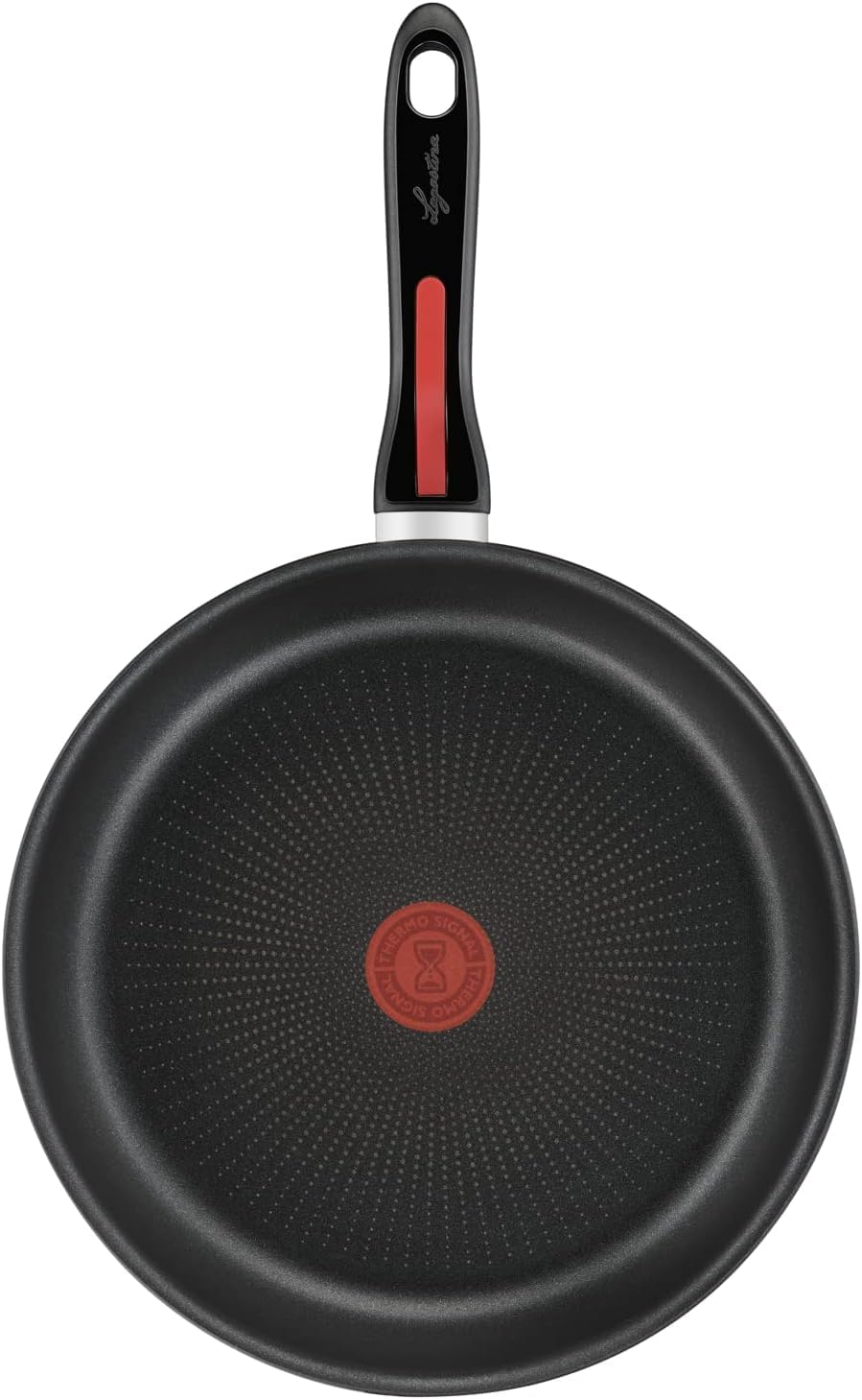 Lagostina Linea Rossa, Padella Antiaderente Ø 28 cm, Induzione, Gas e Forno Antigraffio, Indicatore Cottura Thermosignal, Fondo in Acciaio Inox e Alluminio, Manico in Silicone Antiscivolo