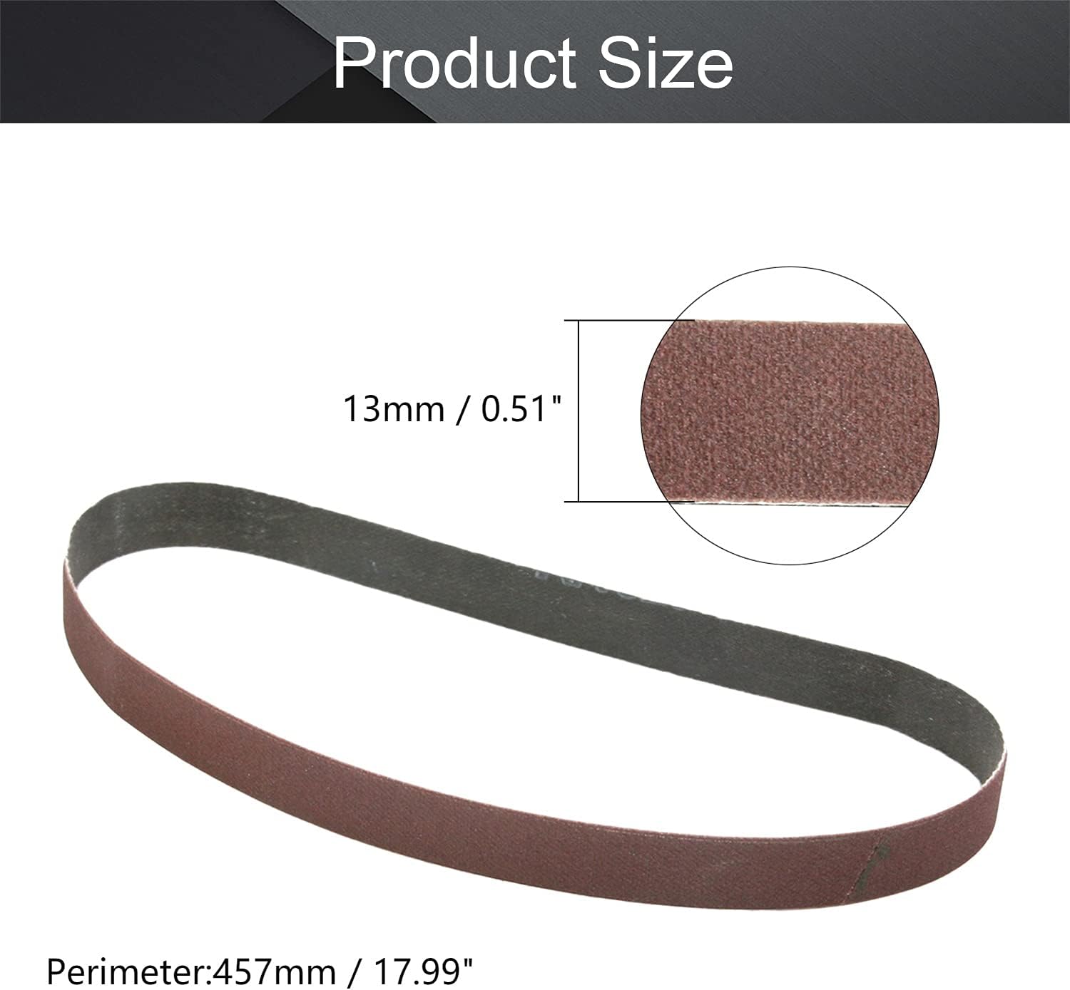 Utoolmart 0.5-Inch x 18-Inch 320 Grit Sanding Belt Aluminum Oxide Sandpaper Belts for Portable Strip Sander Wood Finishing Metal Drywall Polishing Sharpening Abrasive Paper 10pcs