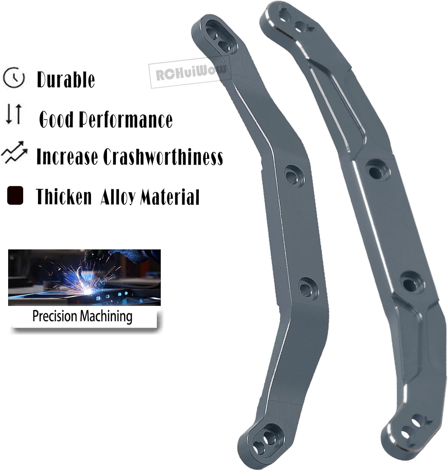 RC Body Mount Upgrades Part for 1/10 Slash 4x4/Slash 4x4 VXL,Alloy Aluinum Body Mount Body Post,Replace #6815R,Titanium