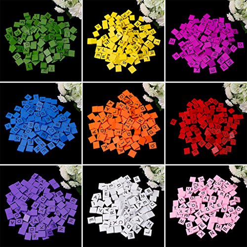 Zeaya 100Pcs/Set Wooden Colourful Scrabble Tiles Mix Letters Varnished Alphabet Scrabbles (Purple) #TOP2