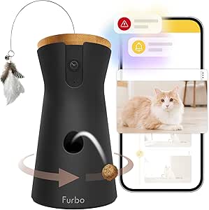 Furbo 360° Cat Camera - Unlock Camera & Smart Features w/Paid Plan: Home Security & Pet Safety Alerts, Rotating Treat Dispenser w/Speaker, Smart Cam w/Phone App (Subscription Required, 3mo Minimum) asin的图片