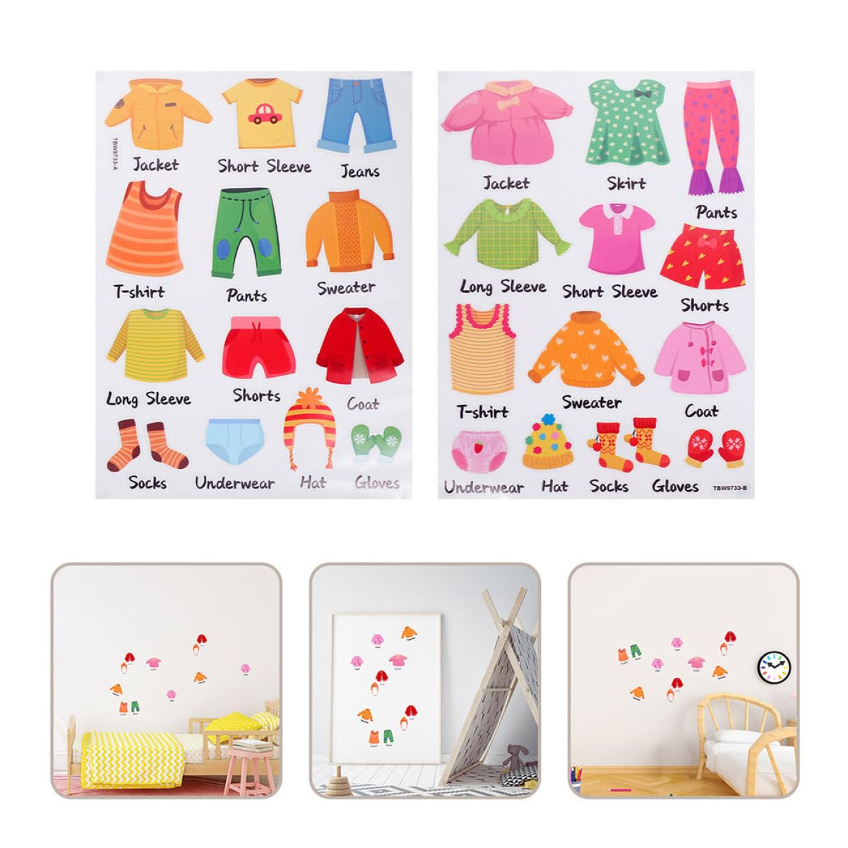 Didiseaon 8 Set Etichette per Abbigliamento Stickers per Organizzazione Facili Applicare e Rimuovere per La Classificazione Dei Camera