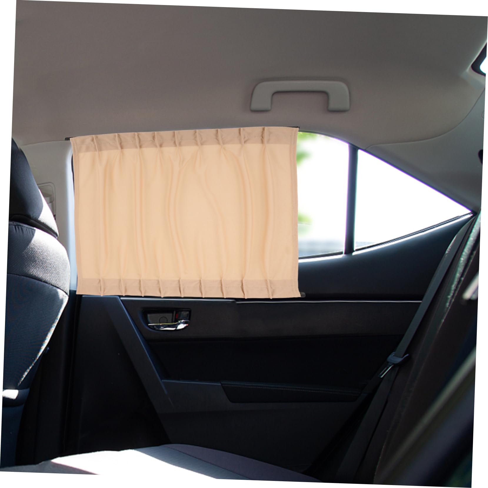 Tendina Privacy Auto Beige 2 Pezzi per Finestrino, 44-50 Cm | Abs, Lega di Alluminio e Poliestere, Installazione Semplice, Isolamento Termico, Pulizia Facile
