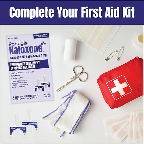 Miniatura 5 de Naloxone HCl Spray nasal 4 mg, tratamiento de emergencia de sobredosis de opioides, 2 aerosoles nasales de dosis única