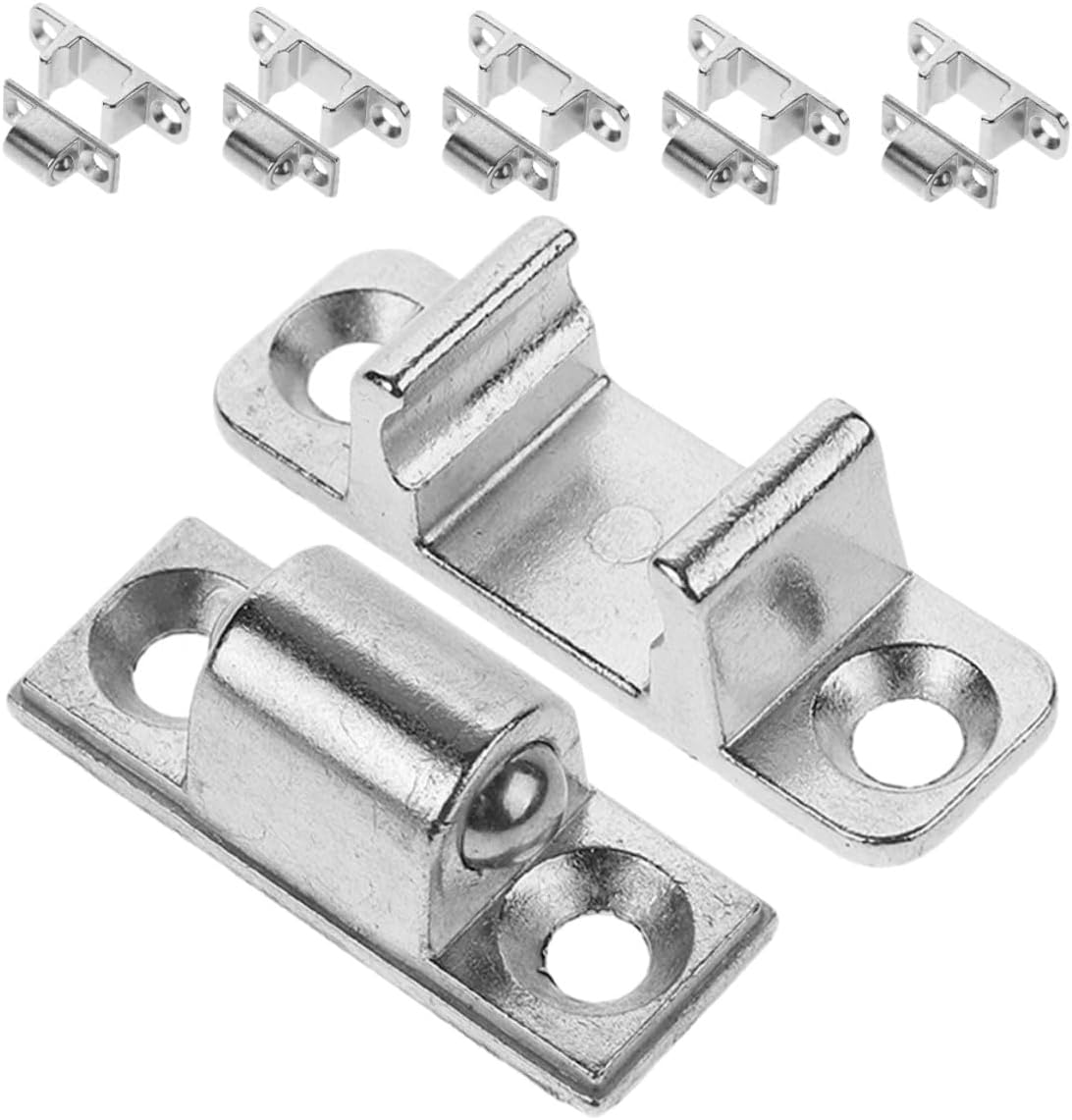 6pcs Glass Panel Mounting Latches for Range Hood, High-temperature Resistant Metal Door Catch, Kitchen Appliance Replacement Hardware for Cabinet and Panel Repair