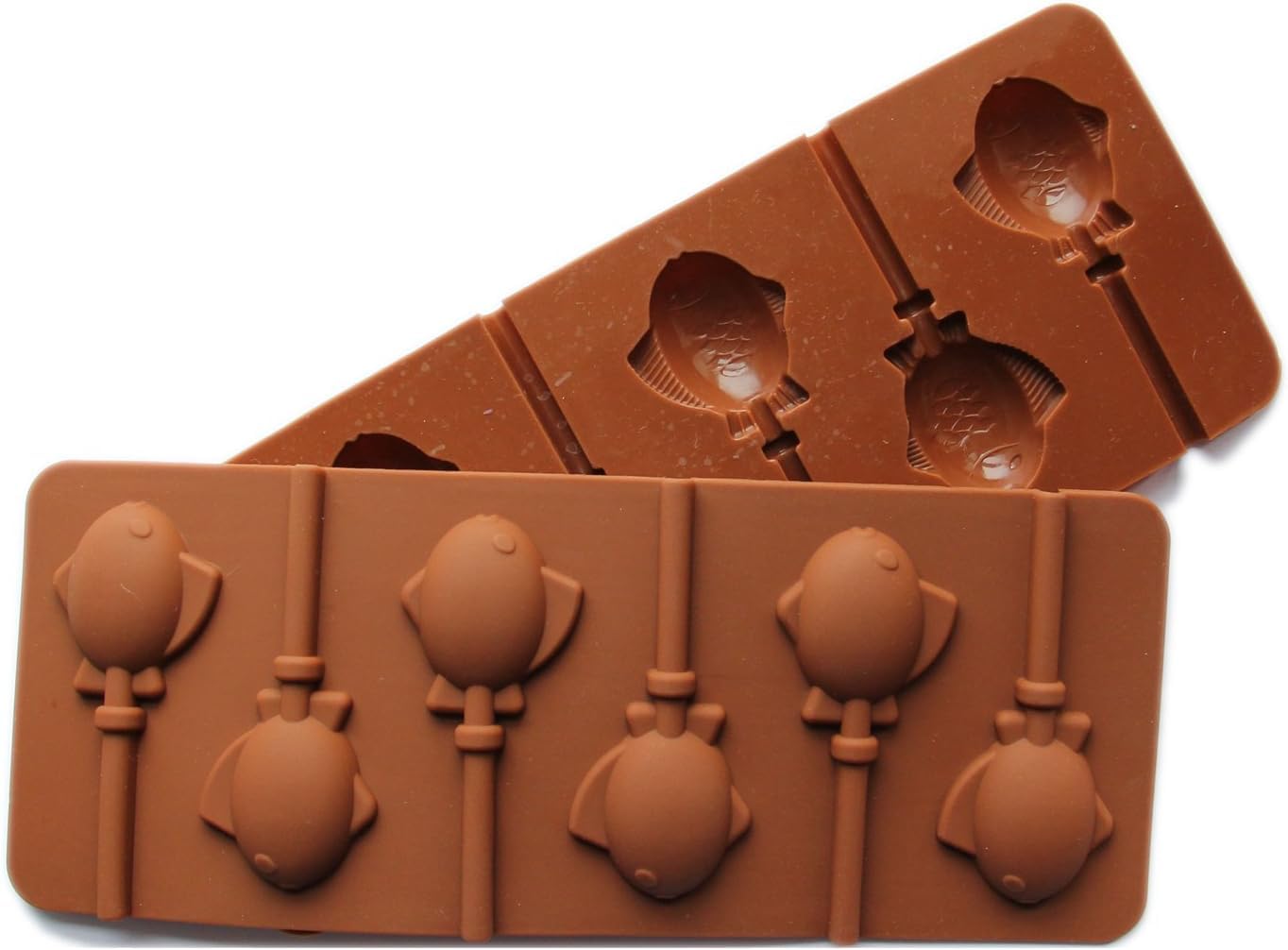 Esslly Fish Lollipop Mould – Food Grade Silicone, BPA-Free, Heat Resistant up to 450°F, Easy Release, Star Girl Shape, Tray Size: 24x9.5cm, Cavity Size: 2.5cm.