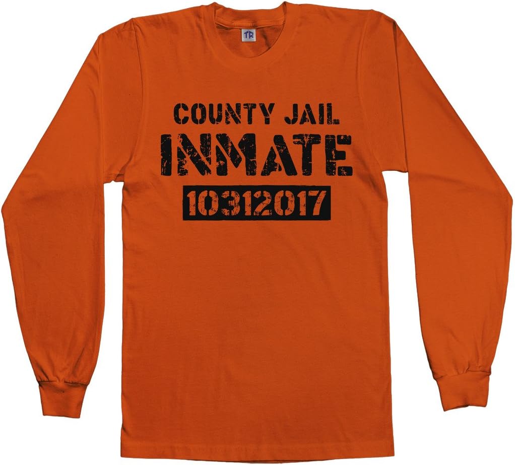 Threadrock Men's County Jail Inmate Halloween Costume Long Sleeve T-Shirt