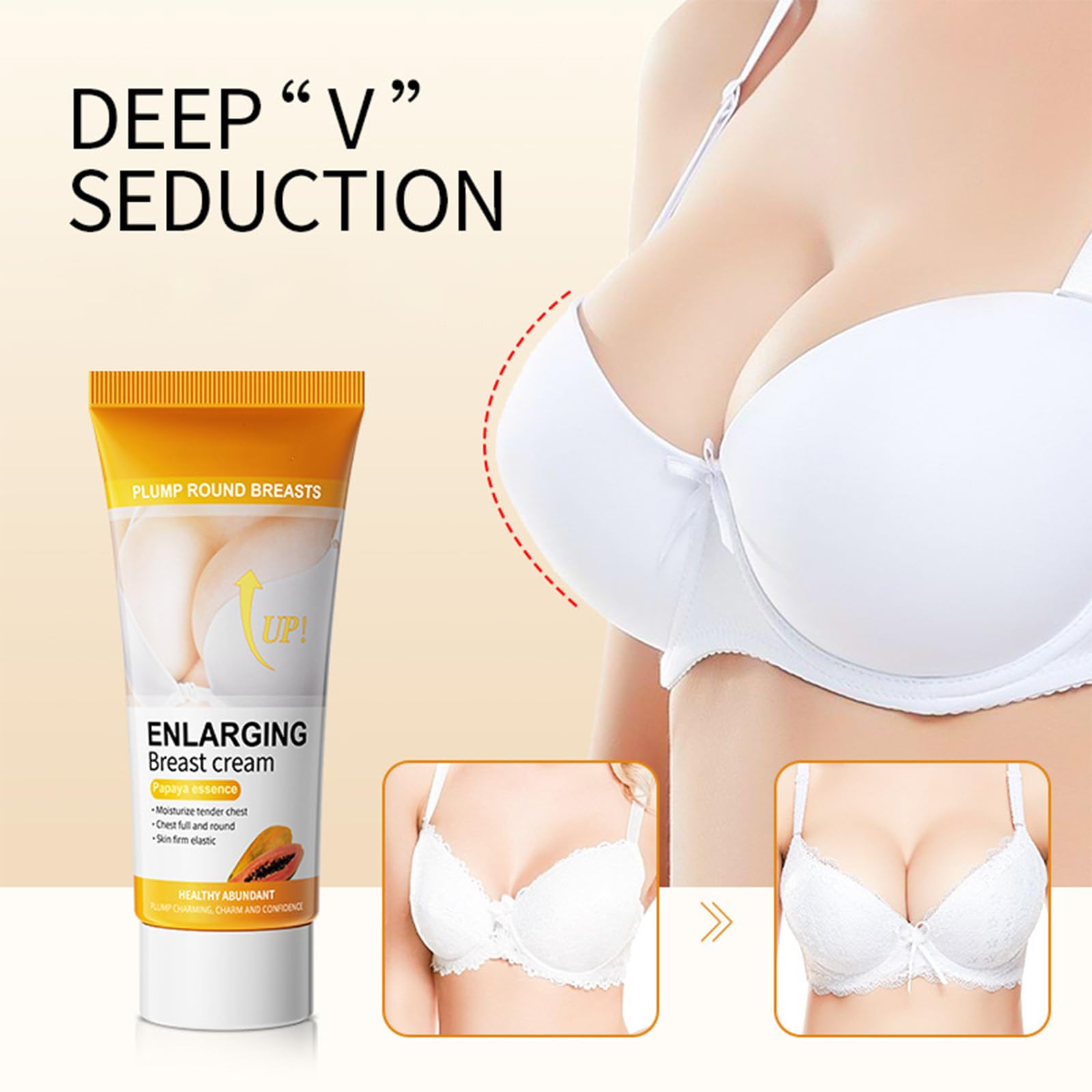 60g Papaia Crema Ingrandimento del Seno, Crema per L'ingrandimento del Seno, Cream per Sollevamento per Aumentare il Rassodare