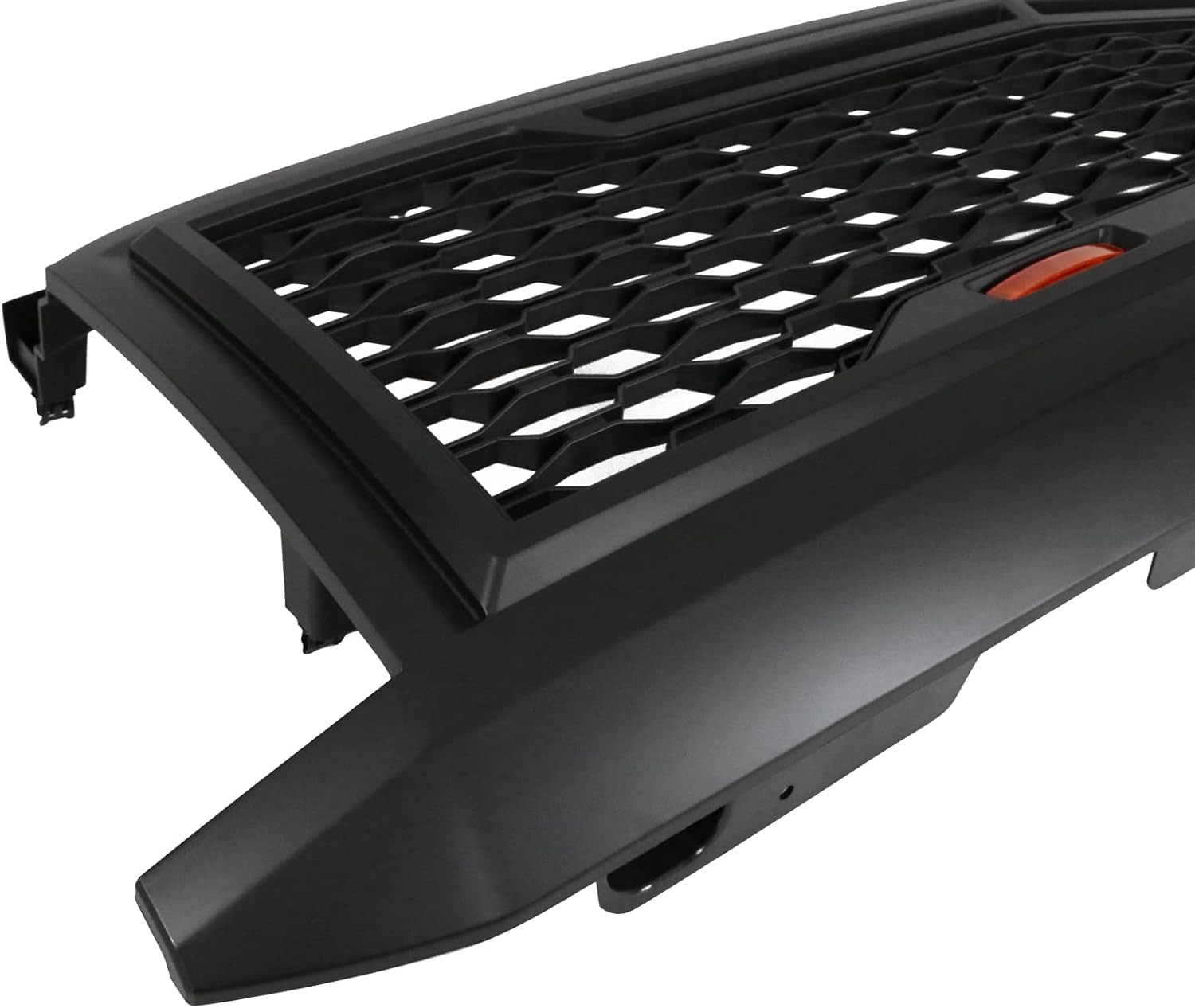 IKON MOTORSPORTS, Grille Compatible With 2015-2018 Chevy Silverado 2500 3500, Front Bumper Hood Mesh Grill Matte Black, 2016 2017