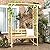Outsunny Patio Garden Bench Arbor Arch with Pergola and 2 Trellises, 3 Seat Natural Wooden Outdoor Bench for Grape Vines & Climbing Plants, Backyard Decor, Natural