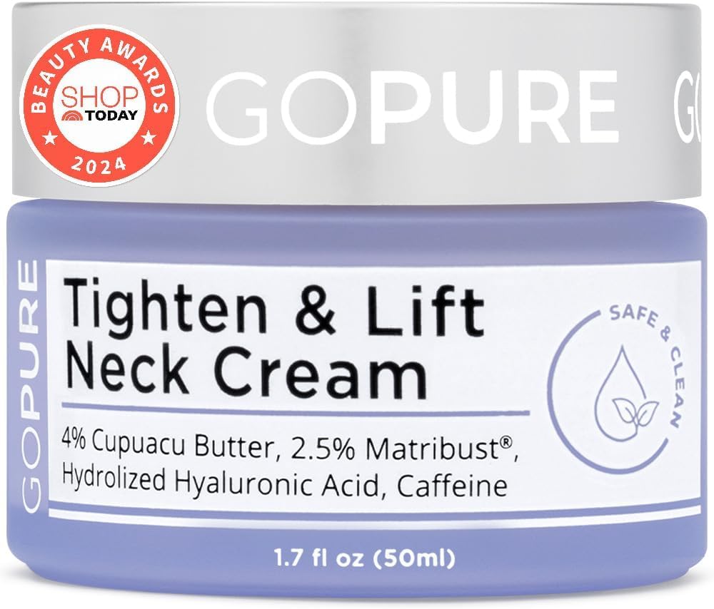 goPure Neck Firming Cream - Anti-Aging Neck Cream for Tightening and Wrinkles for an Even Skin Tone and Neck Lift - With Pro-Active Firming Complex, 1.7 oz