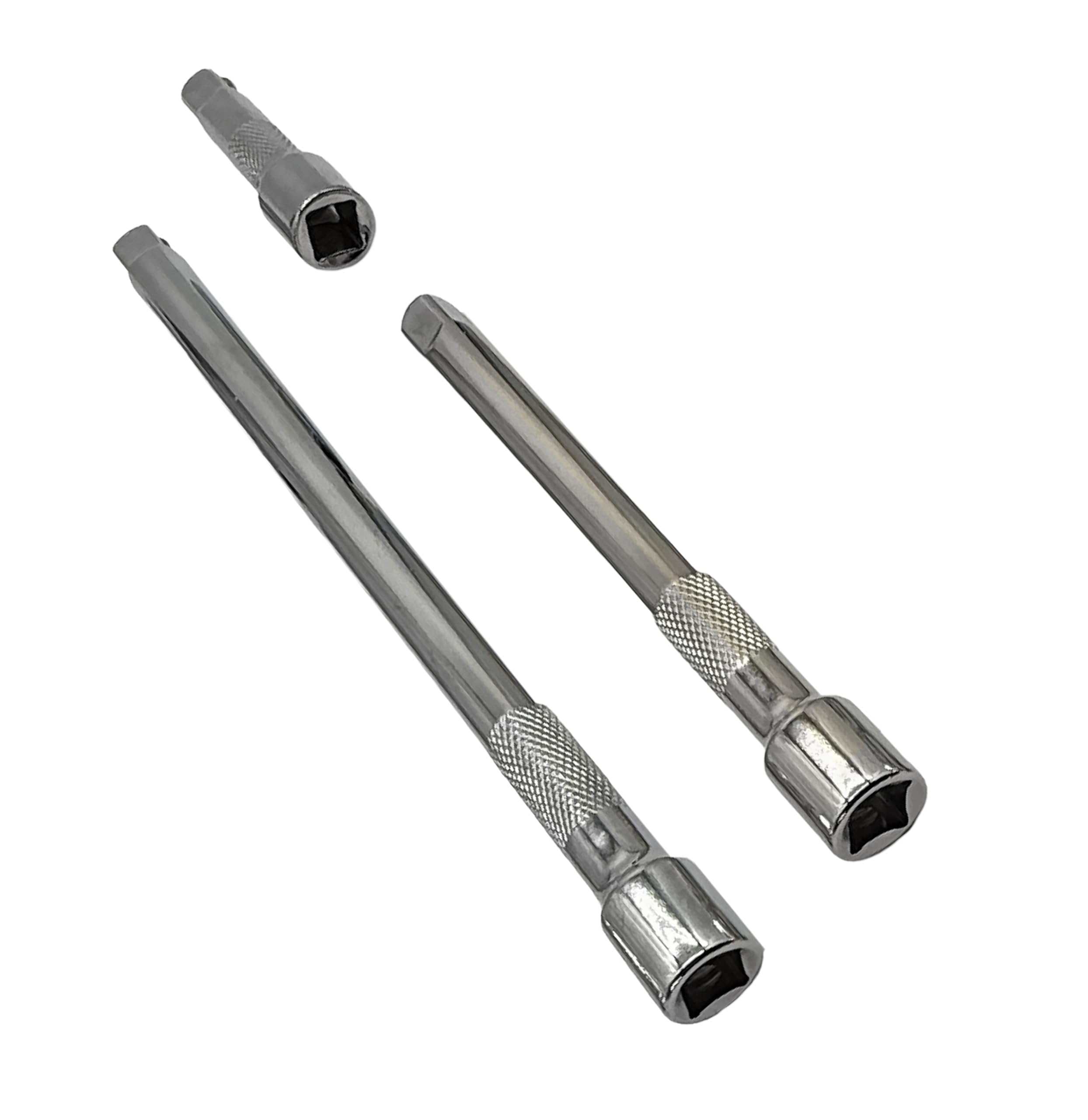 Amtech – 3pc 3/8" Extension Bar Set, 75/150/225mm Polished Chrome Steel for Improved Access to confined or recessed Fasteners in Mechanical and DIY tasks