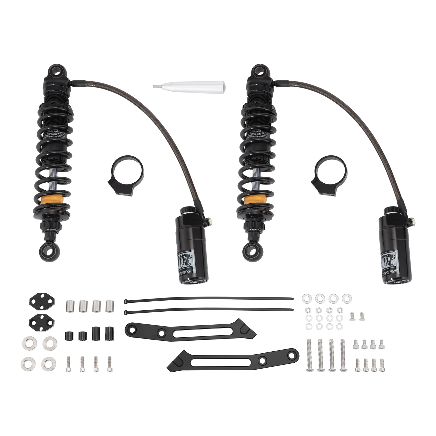 Green-L Serbatoio remoto ammortizzatori posteriori per sospensioni adatte per Harley Touring Road King Glide Street Glide 2014-2024 (B)