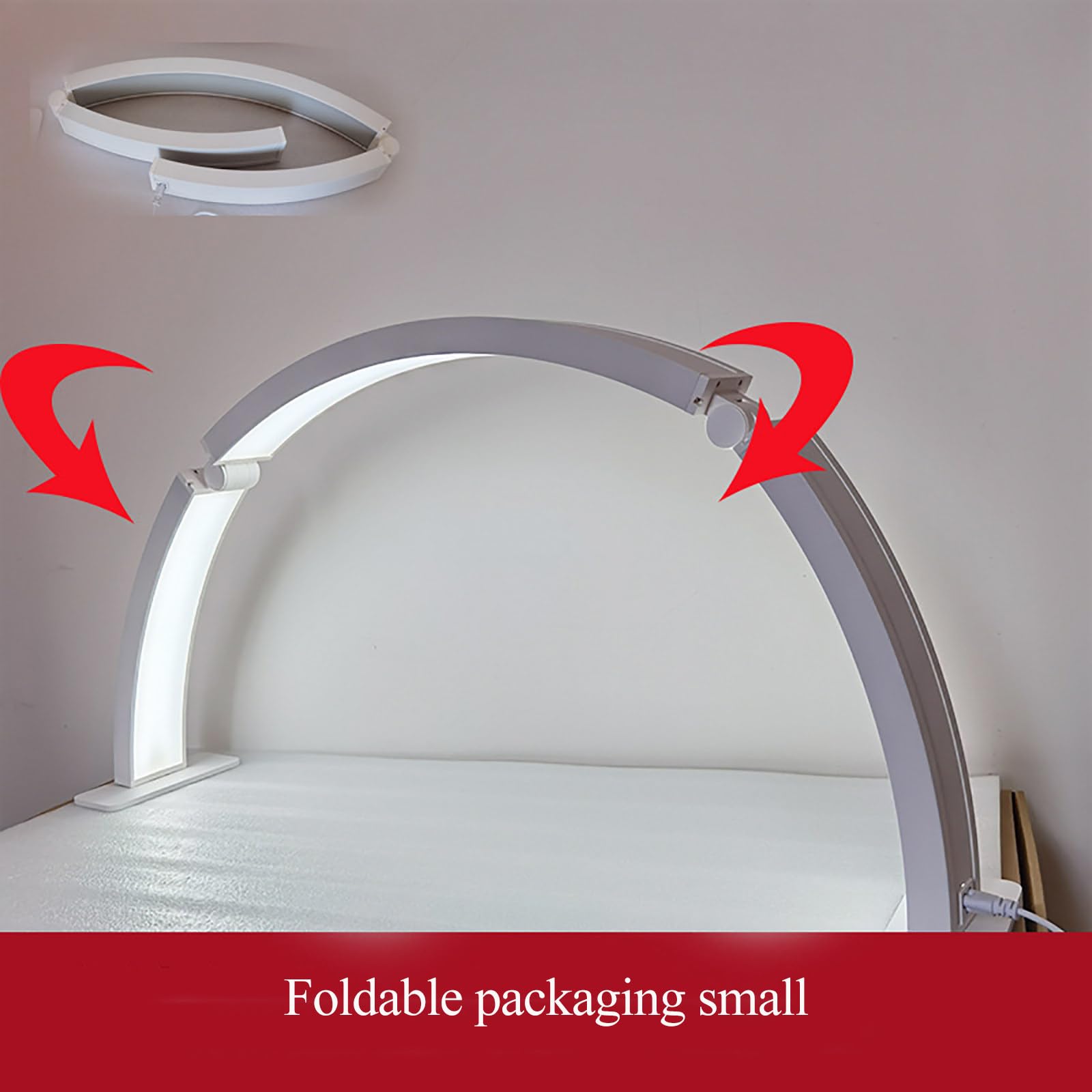 Mejore su Rutina de Belleza con la lámpara de Belleza Half Moon: Lámpara de uñas de sobremesa de 48w con luz LED de regulación Continua,Black