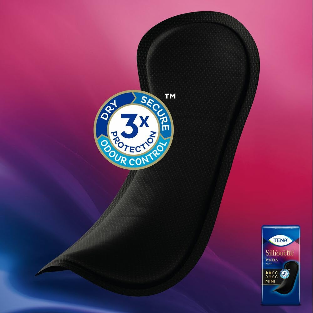 Tena Silhouette Pads Mini Nero - 10 confezioni da 18 pezzi
