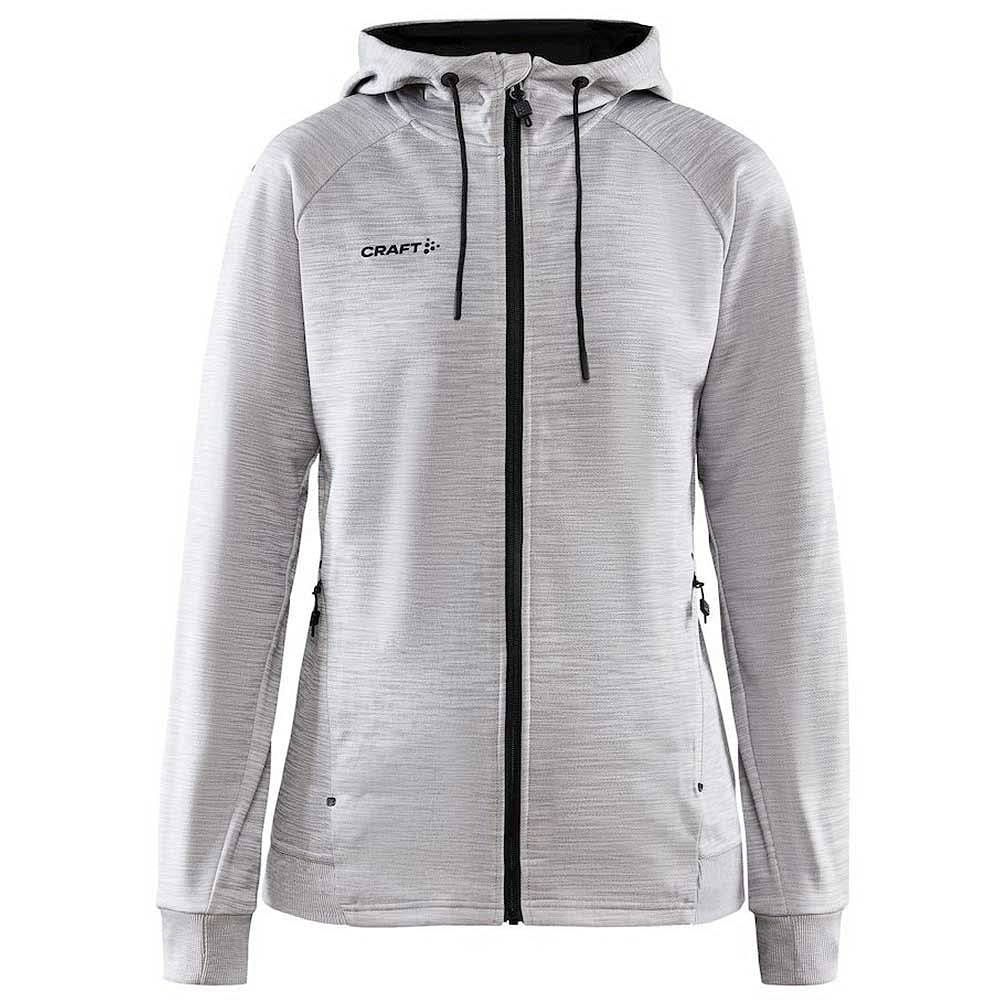Craft Trainingsjacke mit Kapuze aus Recyclingpolyester ADV Unify FZ Hood Damen NEU, Wähle Deine Größe:XS, Wähle Deine Farbe:Grey Melange