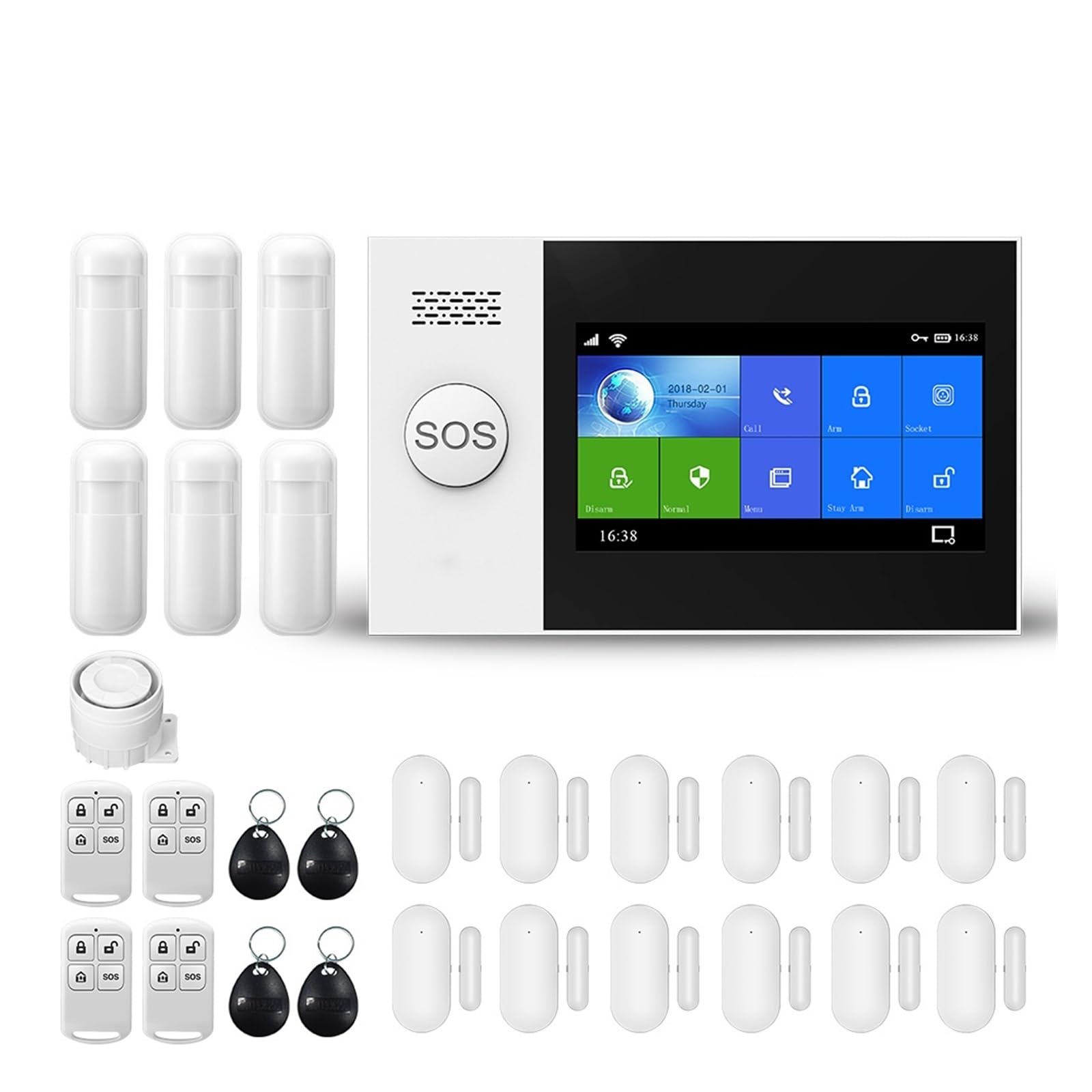 Sistemi di Sicurezza per La Casa Wireless Home WiFi gsm Sicurezza Domestica con sensore di rilevamento del Movimento Antifurto di Controllo App(R.)