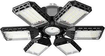LED Garage Light, 200W LED Shop Light, Garage Lights Deformable LED Garage Ceiling Light with 6+1 Adjustable Panels LED Lights for Garage, Garage Lighting High Bay Light Attic Light Basement Light