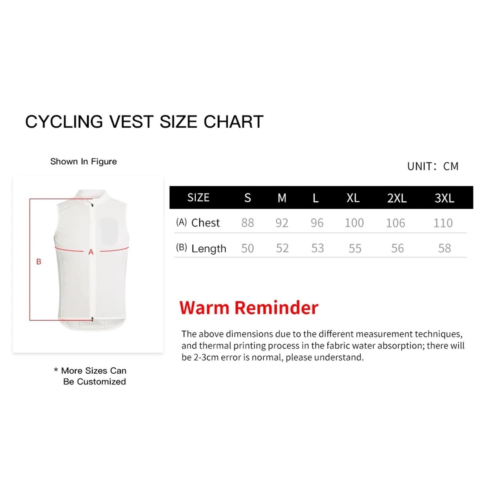 Smanicato Ciclismo Gilet da Ciclismo Bianco Antivento Impermeabile Senza Maniche Gilet da Bicicletta Leggero Traspirante Giacca da Ciclismo Bici(XXL)