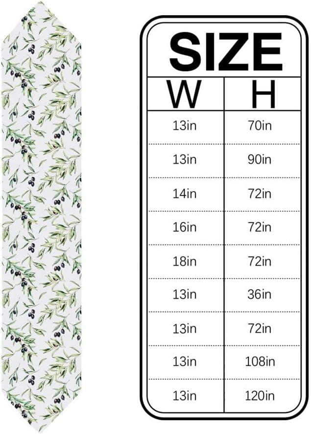 Watercolor Leaf Texture Table Runners Holiday Wedding Decor Dinning Cover Christmas Decorations Cloth(41x183cm)