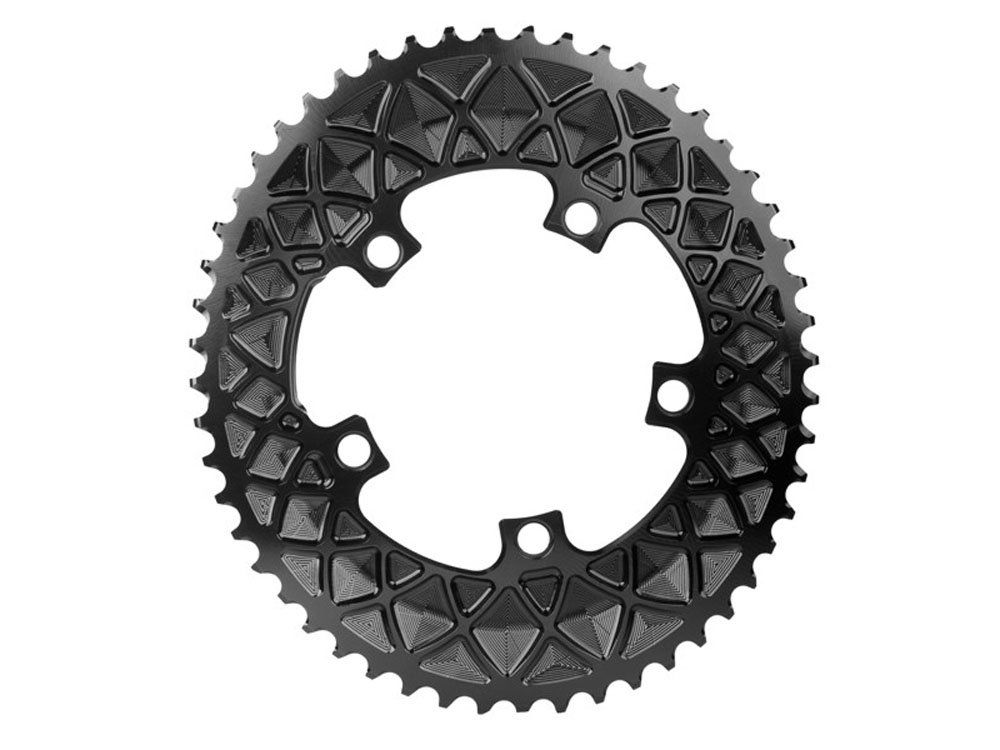 Absolute Black(アブソリュートブラック)ULTCOVERBK UL6800用 クランクボルト+カバー ブラック : ABSOLUTE BLACK (アブソリュートブラック) PREMIUM ROAD OVALアウターチェーンリング  52TPCD110 5アーム用 ブラック : スポーツ＆アウトドア