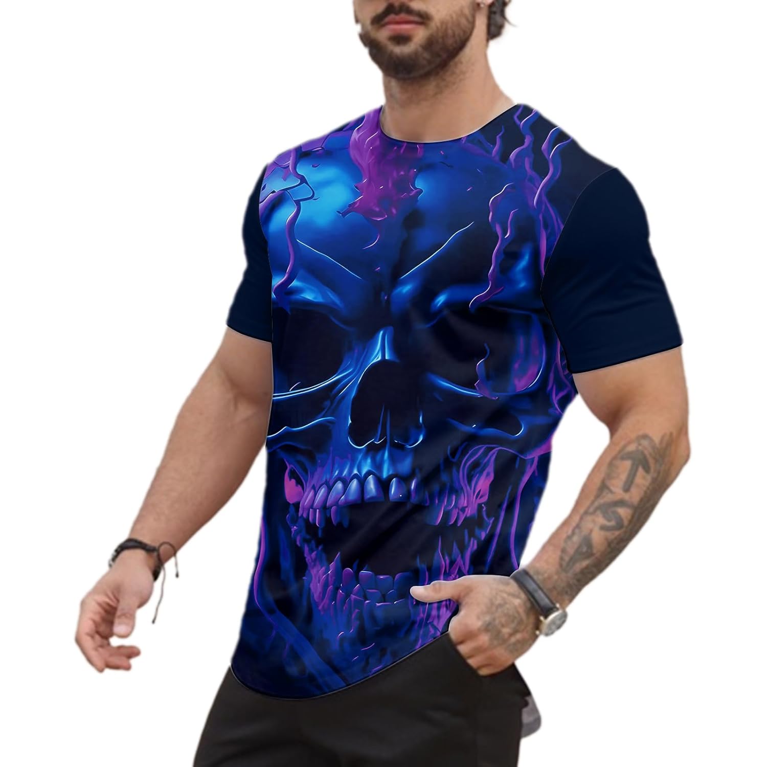 Camiseta masculina estampada manga curta gola redonda casual camiseta gráfica para festa hip hop roupa de moda diária em promoção! Veja a oferta e mais achadinhos de Camisetas 5 Hoje é o melhor dia para comprar Camiseta masculina estampada manga curta gola redonda casual camiseta gráfica para festa hip hop roupa de moda diária com aquele preço maroto! Promoção! Aproveite a oferta! 5