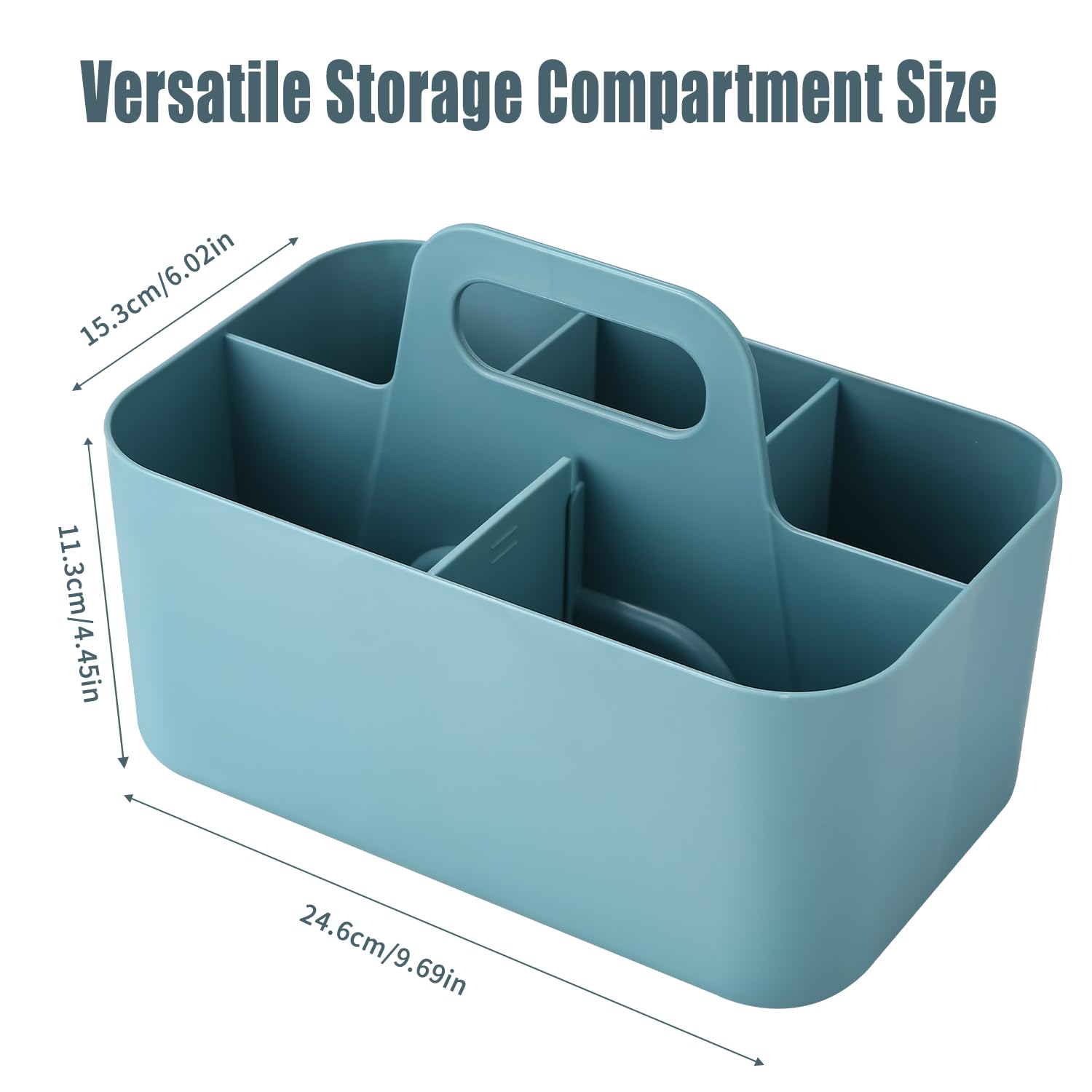 Azyvum Multifunctionele mand-organizer, draagbare stapelbare kunststof mand met handvat, reinigingsmand, knutselmand, bureaumand, badkamerorganizer, opslag voor kunst en make-up (groen
