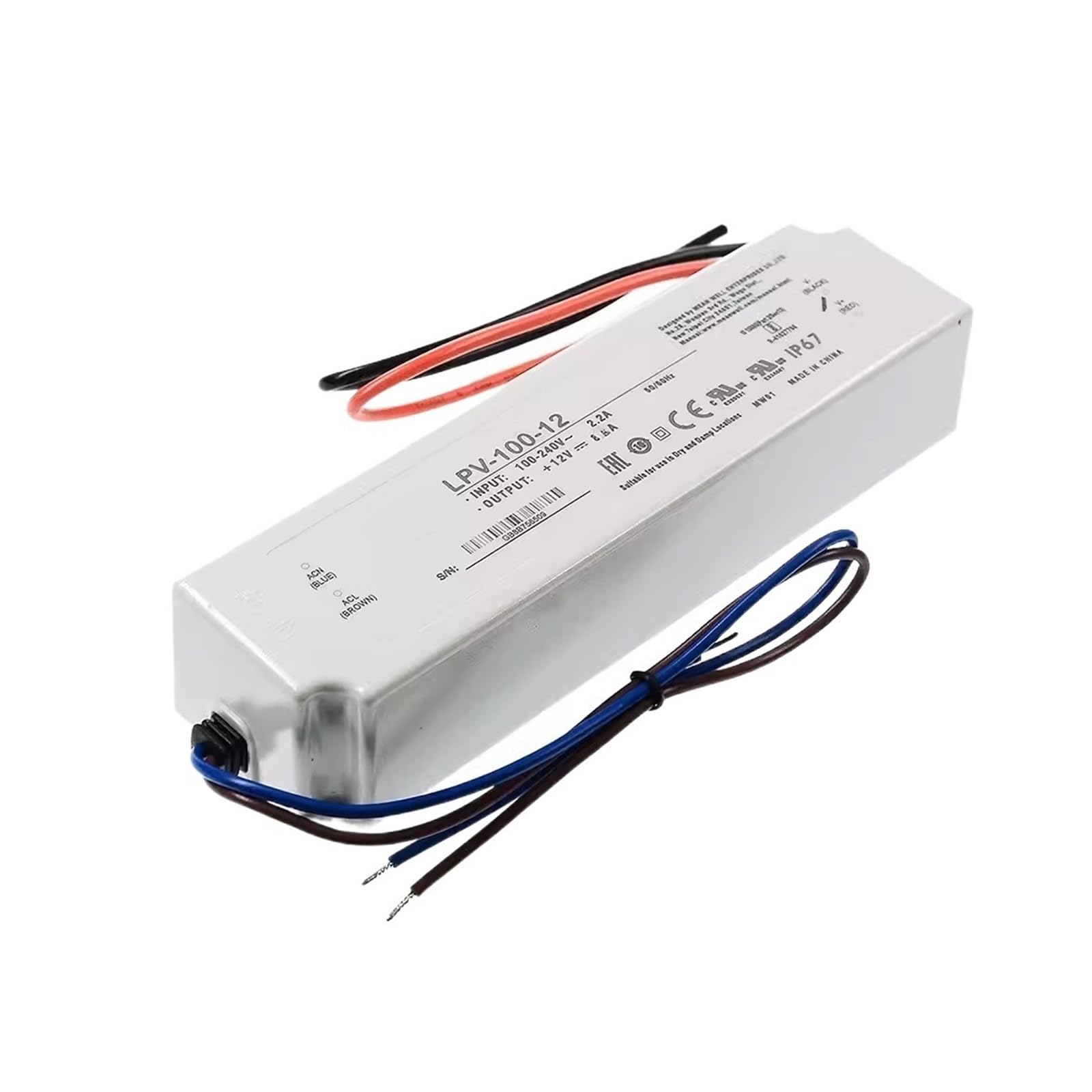 YIVELYYZG LPV-100 5V 12V 15V 24V 36V 48V DC 100W Waterproof IP67 Switching Power Supply(Lpv-100-5 5v)